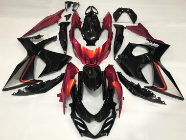 Affordable 2009-2016 Suzuki GSXR 1000 Motorcycle Fairing - Glossy Black Red