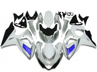 Affordable 2009-2016 Suzuki GSXR 1000 Motorcycle Fairing - White Blue