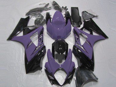 Affordable 2007-2008 Suzuki GSXR 1000 Motorcycle Fairings - Dark Purple Glossy Black