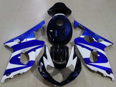 Affordable 2000-2002 Suzuki GSXR 1000 Motorcycle Fairings - Blue White Black