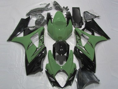 Affordable 2007-2008 Suzuki GSXR 1000 Motorcycle Fairings - Forest Green Glossy Black