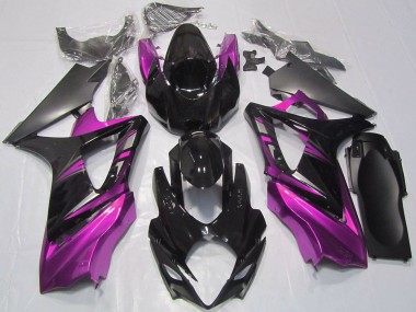 Affordable 2007-2008 Suzuki GSXR 1000 Motorcycle Fairings - Glossy Black Pink