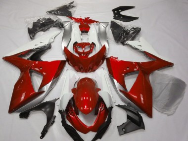 Affordable 2009-2016 Suzuki GSXR 1000 Motorcycle Fairings - White Silver Red