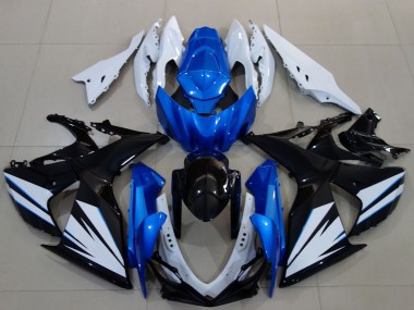 Affordable 2009-2016 Suzuki GSXR 1000 Motorcycle Fairing - White Blue Black