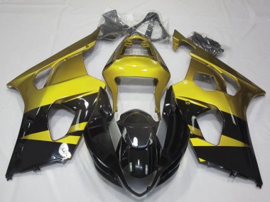 Affordable 2003-2004 Suzuki GSXR 1000 Motorcycle Fairings - Yellow Glossy Black