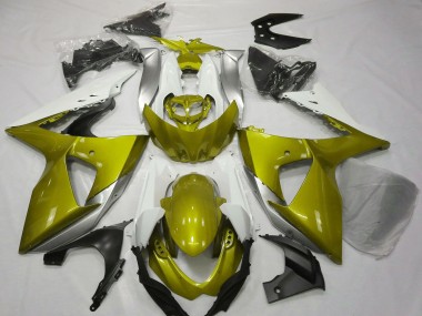 Affordable 2009-2016 Suzuki GSXR 1000 Motorcycle Fairings - White Yellow