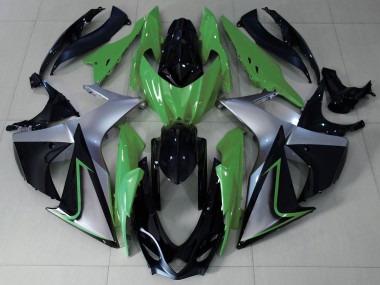 Affordable 2009-2016 Suzuki GSXR 1000 Motorcycle Fairings - Green Silver Black
