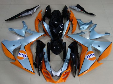 Affordable 2009-2016 Suzuki GSXR 1000 Motorcycle Fairings - Light Blue Orange Black Gulf