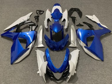 Affordable 2009-2016 Suzuki GSXR 1000 Motorcycle Fairings - White Silver Blue