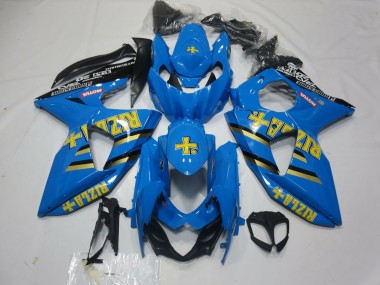Affordable 2009-2016 Suzuki GSXR 1000 Motorcycle Fairings - Blue Gold Black Rizla