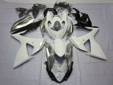 Affordable 2009-2016 Suzuki GSXR 1000 Motorcycle Fairings - White Silver