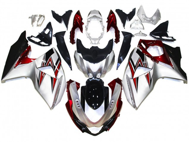 2009-2016 Suzuki GSXR 1000 Motorcycle Fairings - Silver Red Black