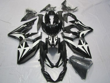 Affordable 2009-2016 Suzuki GSXR 1000 Motorcycle Fairings - Black White