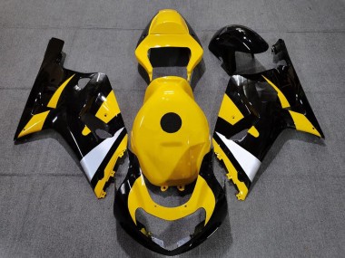 Affordable 2001-2003 Suzuki GSXR 600 / GSXR 750 Motorcycle Fairings - Yellow White Glossy Black