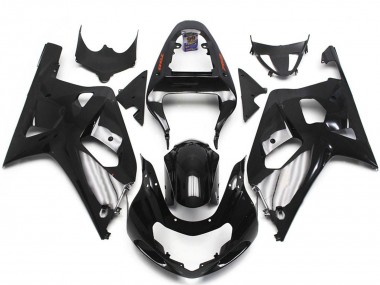 Affordable 2001-2003 Suzuki GSXR 600 / GSXR 750 Motorcycle Fairings - Glossy Black Silver