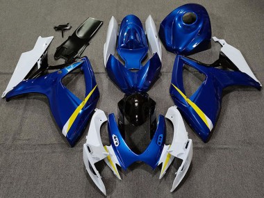 Affordable 2006-2007 Suzuki GSXR 600 / GSXR 750 Motorcycle Fairings - White Blue Yellow Black