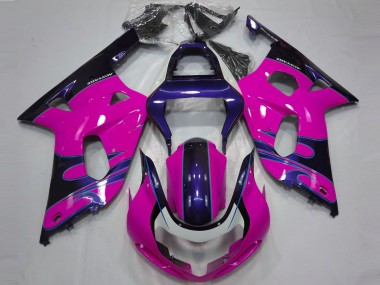 Affordable 2001-2003 Suzuki GSXR 600 / GSXR 750 Motorcycle Fairings - Pink Glossy Blue