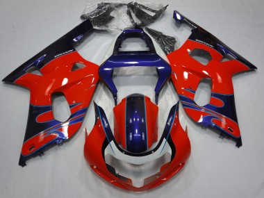 Affordable 2001-2003 Suzuki GSXR 600 / GSXR 750 Motorcycle Fairings - Red Blue Glossy Black