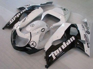 Affordable 2001-2003 Suzuki GSXR 600 / GSXR 750 Motorcycle Fairings - White Glossy Black Jordan Michelin