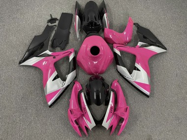 Affordable 2006-2007 Suzuki GSXR 600 / GSXR 750 Motorcycle Fairings - Pink Silver Glossy Black