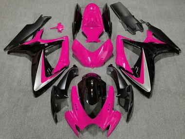 Affordable 2006-2007 Suzuki GSXR 600 / GSXR 750 Motorcycle Fairings - Pink Silver Glossy Black OEM Style