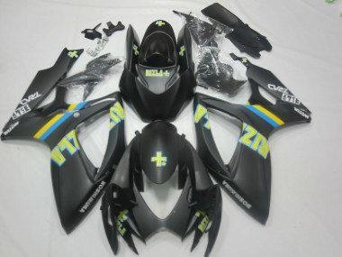 Affordable 2006-2007 Suzuki GSXR 600 / GSXR 750 Motorcycle Fairings - Matte Black Blue Yellow Rizla