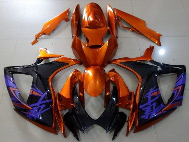 Affordable 2006-2007 Suzuki GSXR 600 / GSXR 750 Motorcycle Fairings - Orange Glossy Black Blue