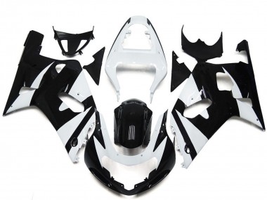 Affordable 2001-2003 Suzuki GSXR 600 / GSXR 750 Motorcycle Fairings - White Glossy Black OEM Style