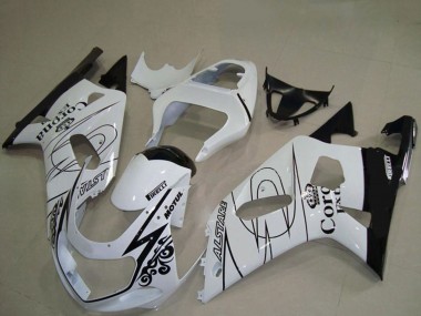 Affordable 2001-2003 Suzuki GSXR 600 / GSXR 750 Motorcycle Fairings - White Black Corona Alstare