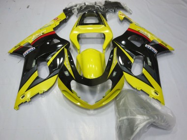 Affordable 2001-2003 Suzuki GSXR 600 / GSXR 750 Motorcycle Fairings - Yellow Grey Glossy Black