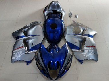 Affordable 1996-2007 Suzuki GSXR 1300 Motorcycle Fairings - Deep Blue Silver