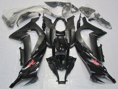 Affordable 2011-2015 Kawasaki ZX10R Motorcycle Fairings - Glossy Black Matte Black Red Decal