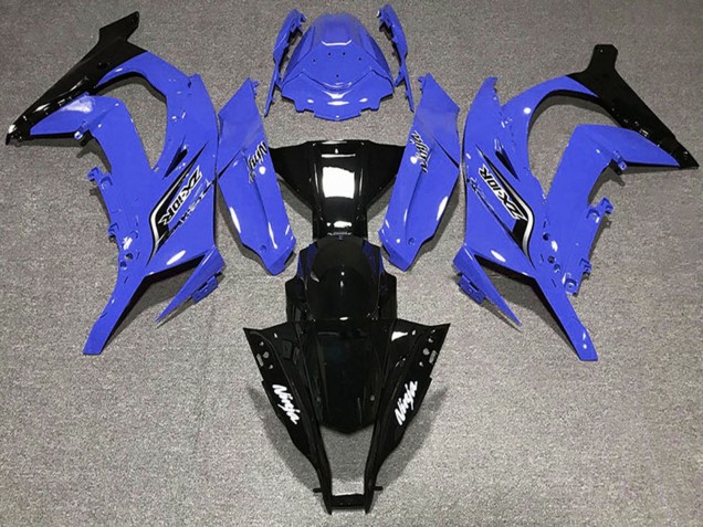 2011-2015 Kawasaki ZX10R Motorcycle Fairings - Blue Glossy Black