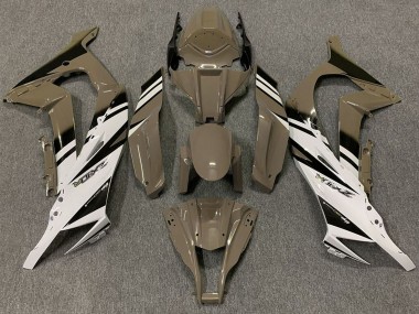 Affordable 2011-2015 Kawasaki ZX10R Motorcycle Fairings - Brown White Black