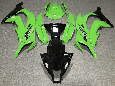 Affordable 2011-2015 Kawasaki ZX10R Motorcycle Fairings - Green Glossy Black