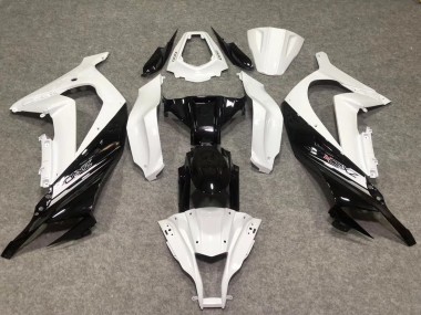 Affordable 2011-2015 Kawasaki ZX10R Motorcycle Fairings - White Glossy Black