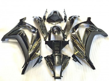 Affordable 2011-2015 Kawasaki ZX10R Motorcycle Fairings - Silver Glossy Black Matte Black Gold