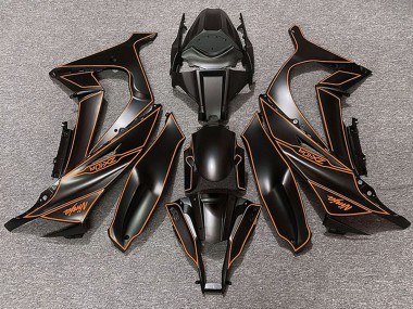Affordable 2011-2015 Kawasaki ZX10R Motorcycle Fairings - Matte Black Orange Lining