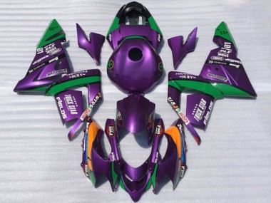 Affordable 2004-2005 Kawasaki ZX10R Motorcycle Fairings - Purple and Green Trick Star