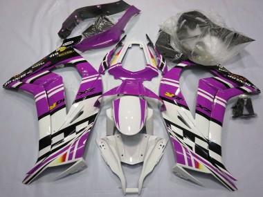 Affordable 2011-2015 Kawasaki ZX10R Motorcycle Fairings - Purple Black White Yellow