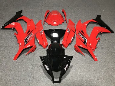 Affordable 2011-2015 Kawasaki ZX10R Motorcycle Fairings - Red Glossy Black