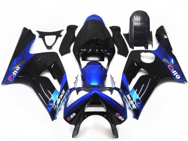 Affordable 2003-2004 Kawasaki ZX6R Motorcycle Fairings - Blue Glossy Black Elf