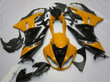 Affordable 2009-2012 Kawasaki ZX6R Motorcycle Fairings - Orange Glossy Black