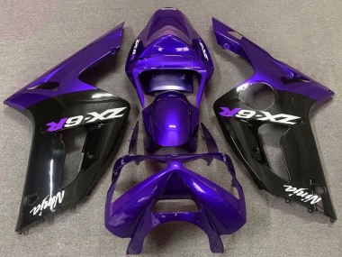 Affordable 2003-2004 Kawasaki ZX6R Motorcycle Fairings - Purple Glossy Black