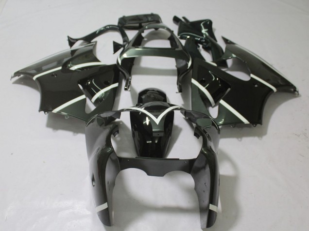 2000-2002 Kawasaki ZX6R Motorcycle Fairings - Glossy Black White