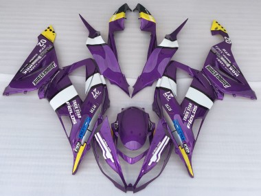 Affordable 2013-2018 Kawasaki ZX6R Motorcycle Fairings - Purple Yellow White Blue