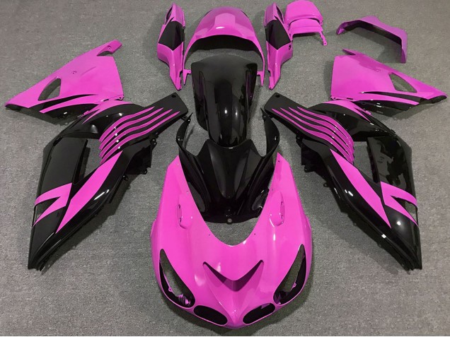 2006-2011 Kawasaki ZX14R Motorcycle Fairings - Pink Glossy Black