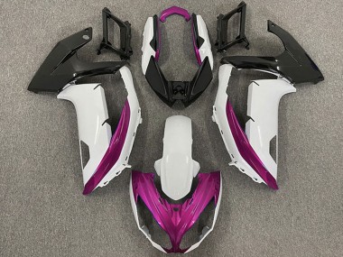Affordable 2009-2011 Kawasaki Ninja 650R Motorcycle Fairings - White Magenta Matte Black