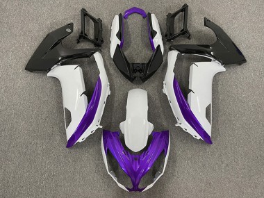 Affordable 2009-2011 Kawasaki Ninja 650R Motorcycle Fairings - White Purple Matte Black
