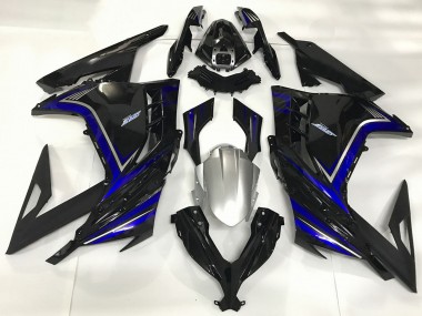 Affordable 2013-2024 Kawasaki Ninja 300 Motorcycle Fairings - Glossy Black Blue